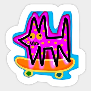 skater dog Sticker